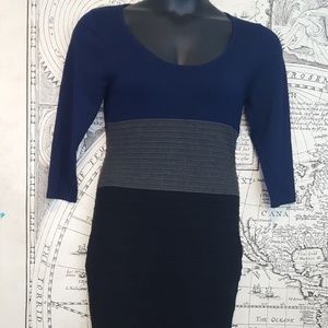 Max studio Large blue bodycon sweater dress